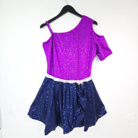 Revolution Dance Dancewear Starstruck PUrple Navy Sequin Costume # RC22770 - Picture 1 of 10